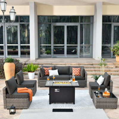 Aliva 6 - Person Patio Conversation Set with Cushions