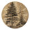 Grande horloge murale botanique - pin rétro sur une montagne, imprimé sur bois