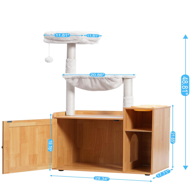Arbre à chat Fka, H 49,61 po x l 17,72 po x L 28,35 po, Brun clair