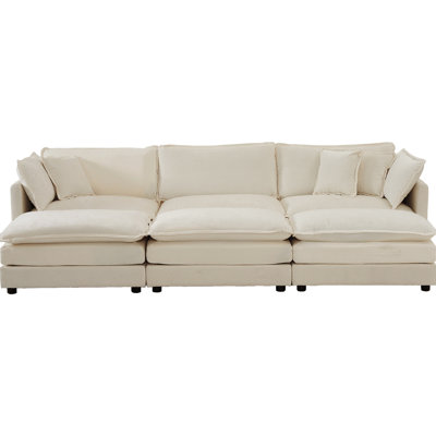 High Breathable Sectional With 3 Ottomans And Base 6 Seater Supportive Back