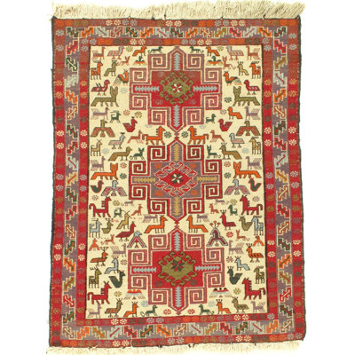 Mikasia Oriental Area Rug in Ivory