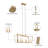 6-Light Gold Kitchen Island Linear Pendant