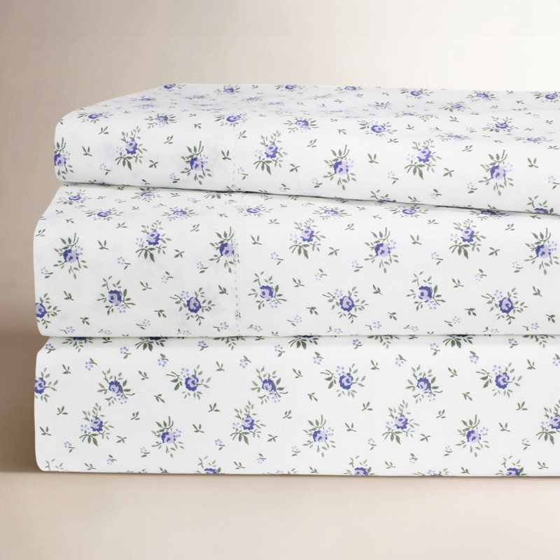 Ensemble de draps en percale 100% coton 200 fils Selma, Grand, Mauve