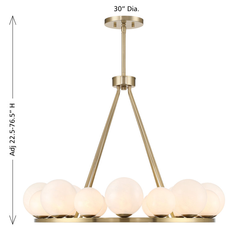 16 - Light Chandelier, Noble Brass