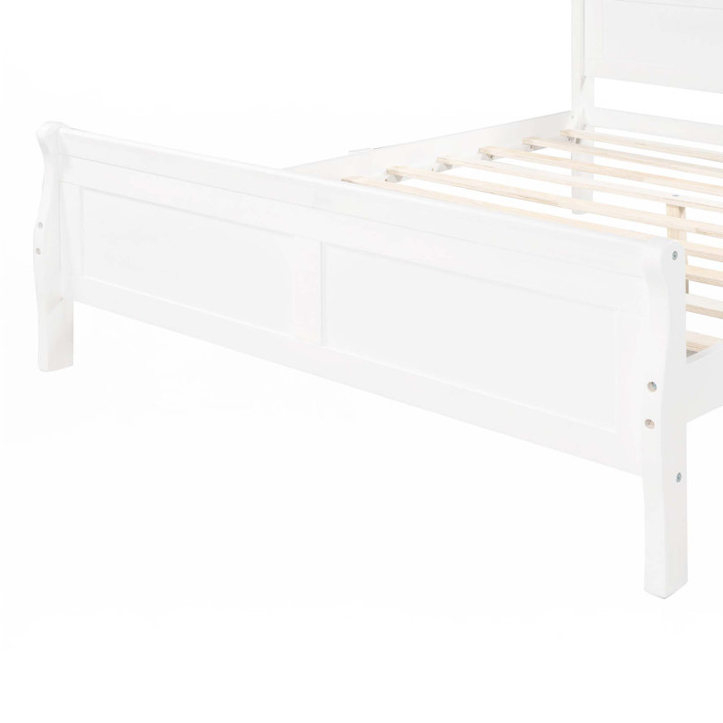 Base de lit plateforme Wood, Blanc, Grand