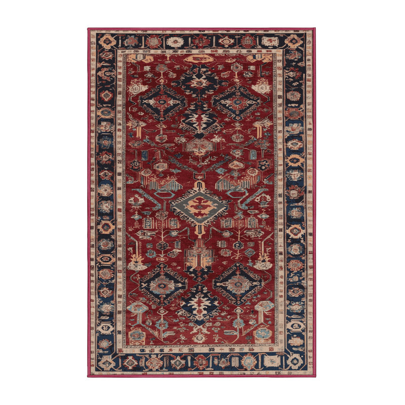 Tapis brun turc lavable à la machine, Rectangle 5 pi x 7 pi