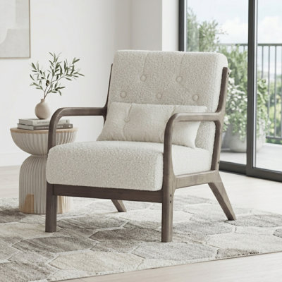 Fauteuil en velours capitonné de 25,79 po de large Fareham