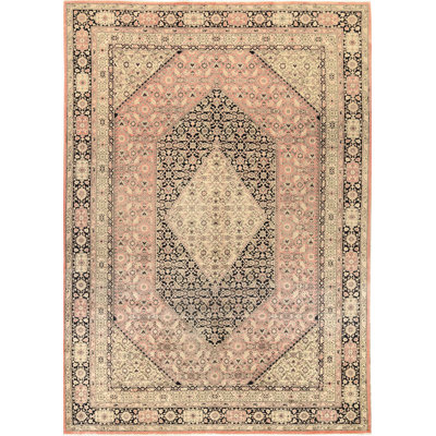 Hand-Knotted High-Quality Rose and Beige Area Rug