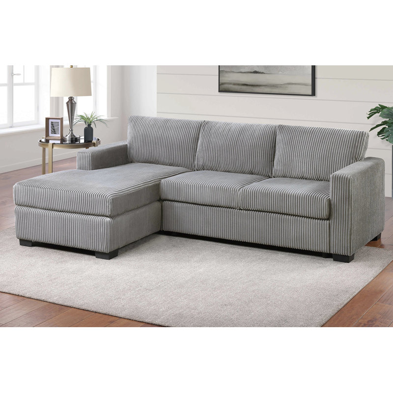 Canapé modulaire de style contemporain 2pc, Gris clair