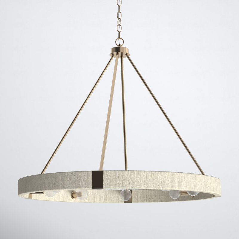Dorrin Dimmable Wagon Wheel Chandelier, 30" H x 36" W