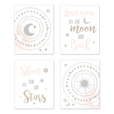 Sweet Jojo Designs 4P-Prints-Celestial-PK