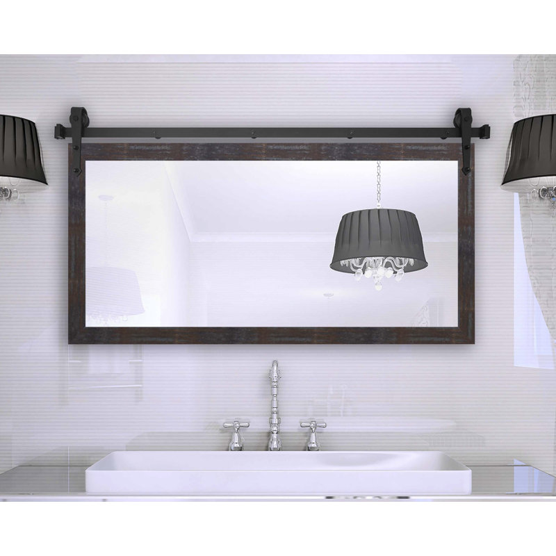 Miroir de salle de bain Ensley, Acier industriel, 30,5 po x 53,5 po