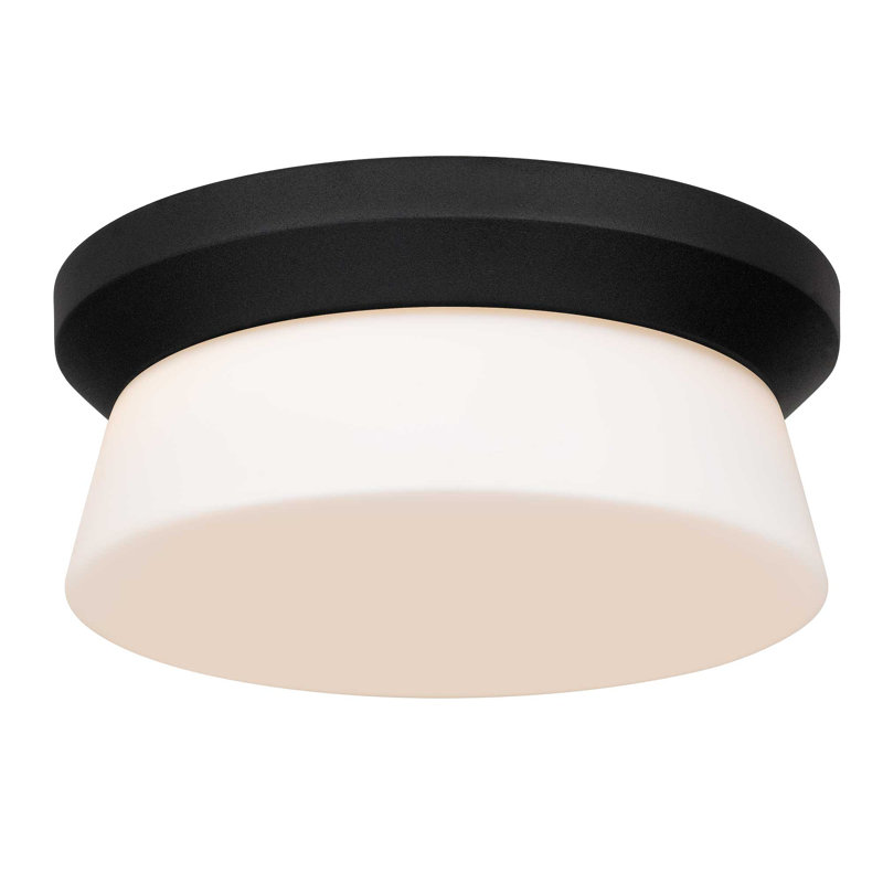 11 inch Black Integrated LED Flush Mount, 4.5" H x 11" W x 11" D