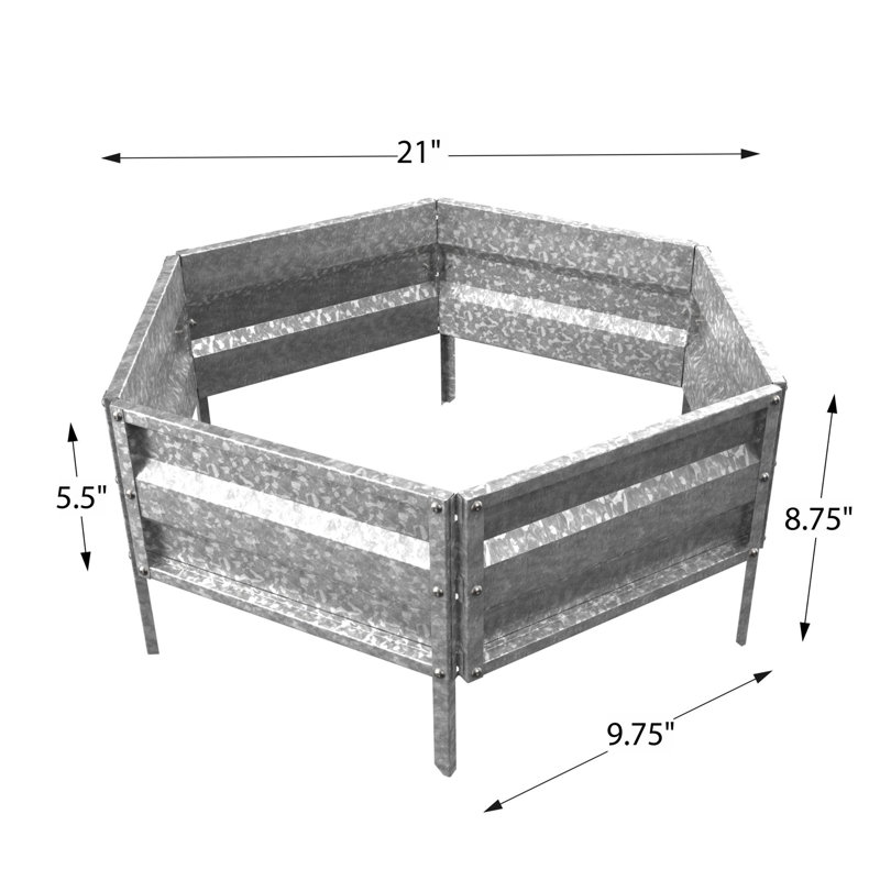 Hexagonal Galvanized Iron Raised Garden Bed Planter