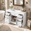 Freestanding Bathroom Vanity with SMC Sink, MDF Cabinet, 2 Doors, 2 Divided Drawers, 4 Storage Drawers, Soft-Close, Adjustable Shelf