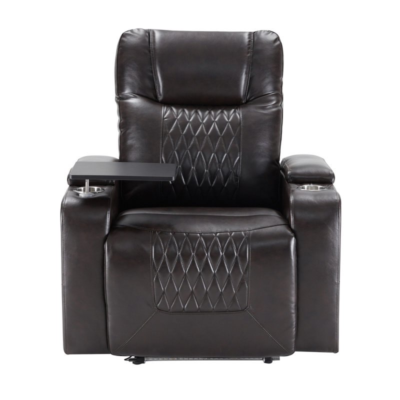 Power Recliner With USB Charging Port, Black