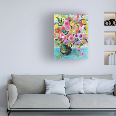 Art mural sur toile tendue - «Gathered Blooms» de Suzanne Allard pour décoration de salon, de chambre à coucher ou de bureau - 18 x 24