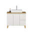 Meuble-lavabo autoportant avec lavabo, 2 portes et 2 grands tiroirs