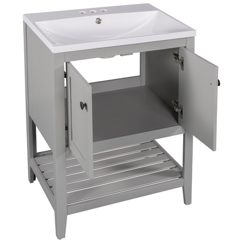 Ensemble de meuble-lavabo simple 24 po Johnallen, gris