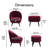 Elle Decor Nico Mid Century Modern Velvet Accent Chair and Ottoman Set, Merlot Red