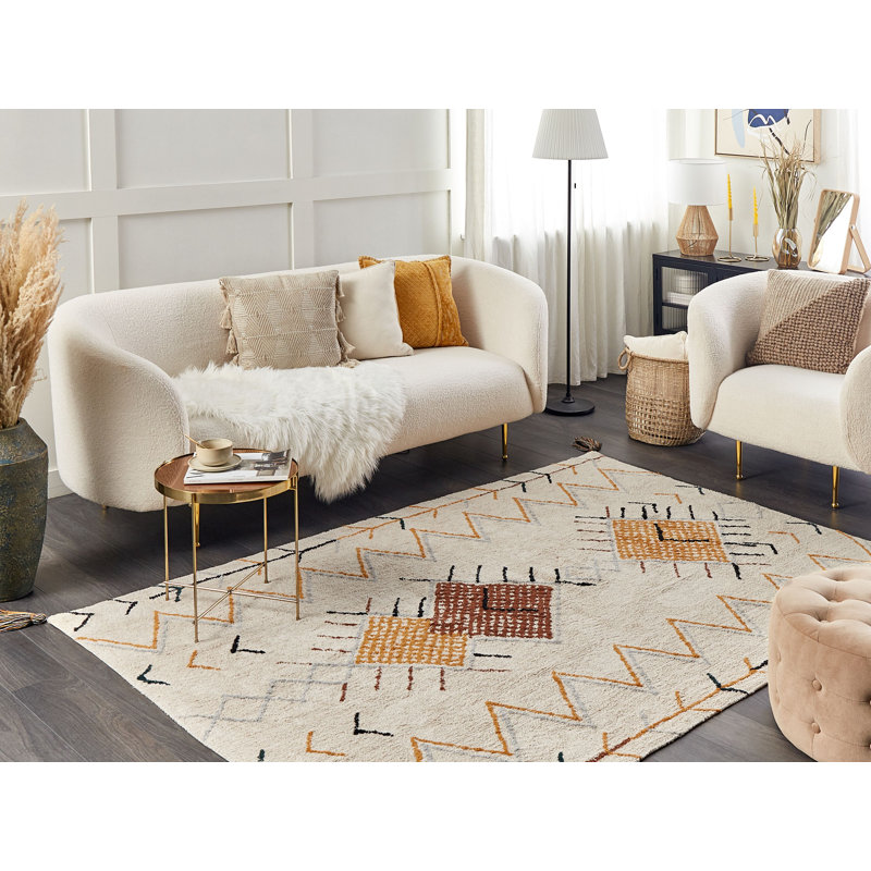 Pratik Geometric Cotton Area Rug, Rectangle 160cm x 230cm