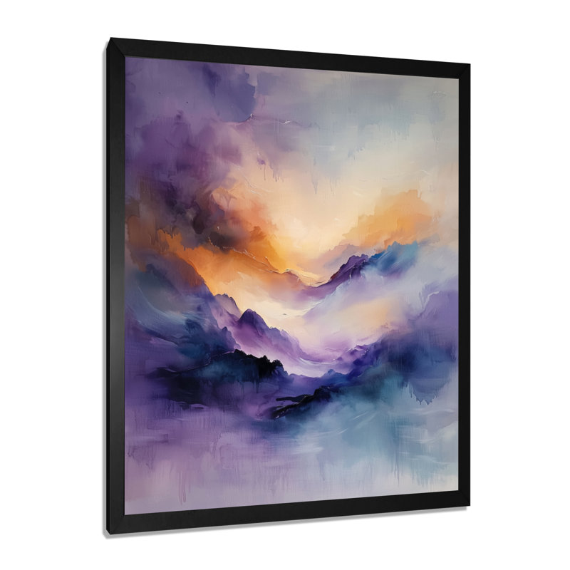 Ghanim - Abstract Wall Art, Black, 20" H x 12" W, Single Picture Framed Print