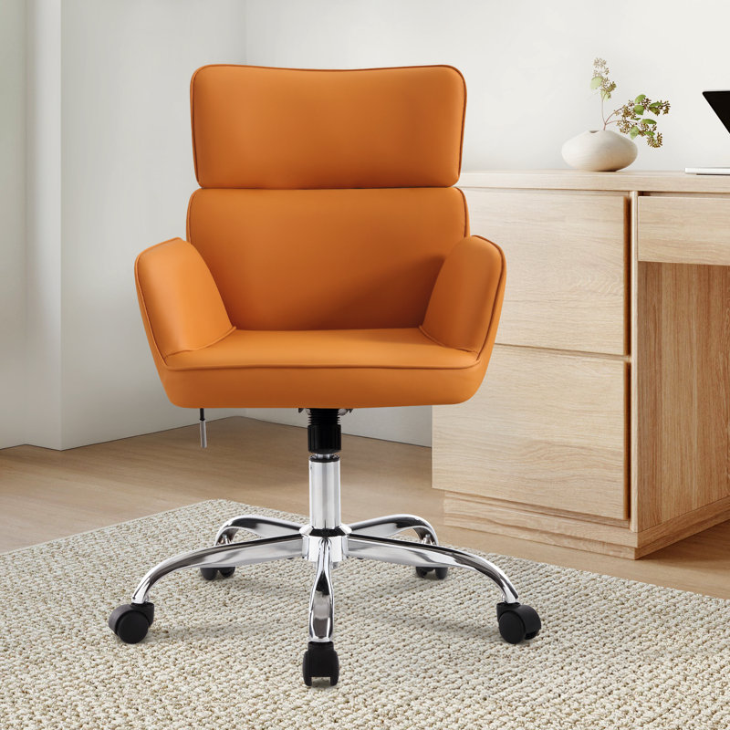 Faux Leather Task Chair with swivel, Beige