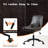 Faux Leather Armless Swivel Task Chair with Tilting Rock and Adjustable Seat Height, Black Brown-27295842