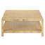 Table basse/cocktail carrée en raphia beige