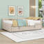 Lit de jour double rembourré en forme de L avec lit gigogne simple-1217777513