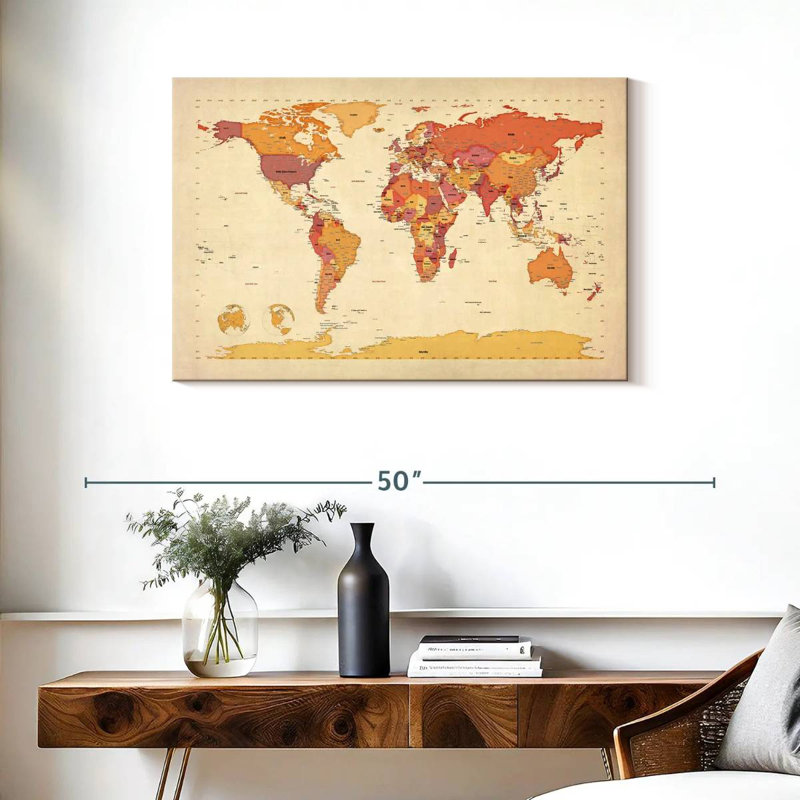 Carte politique du monde I, H 24 po x l 36 po