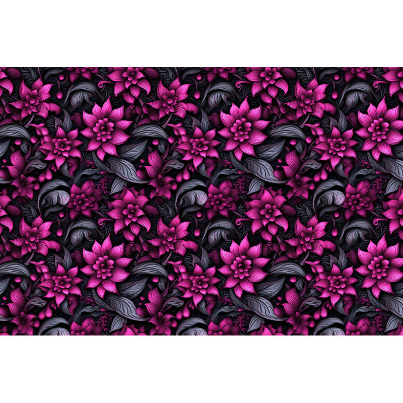 Machine Printed Comforter, Twin Comforter, Black/Pink
