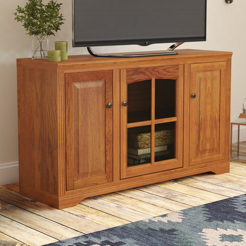Rafeef Solid Wood Corner TV Stand, 32" H x 55" L x 17" W, Caribbean Rum