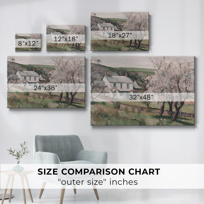 Paysage rétro -IV, reproduction d'art sur toile, H 19 po x l 28 po