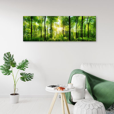 Picture on canvas, sunshine in the forest landscape