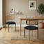 Chaises de salle à manger en rotin avec sièges rembourrés, chaises d'appoint sans accoudoirs de style Mid-Century avec structure en métal (ensemble de 2), noir-692066412