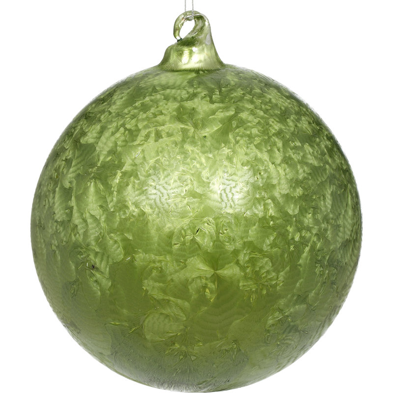 Frosted Ball Ornament Set, 7" H x 6" W x 6" D, Green