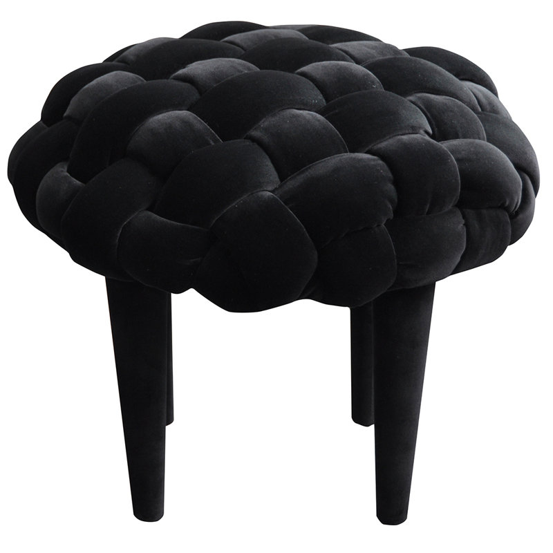 Solid + Manufactured Wood Accent Stool, Black