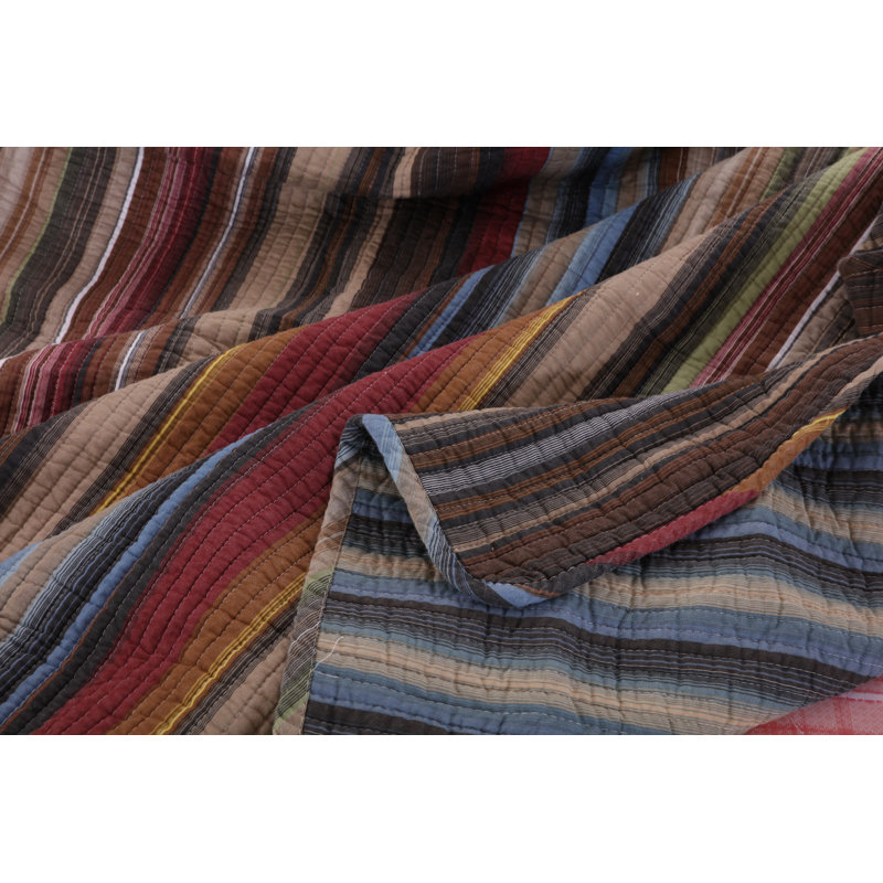 Durango Twin Blue Cotton Reversible Quilt Set