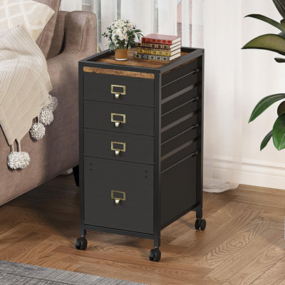 30cm Wide 4 -Drawer Mobile File Cabinet
