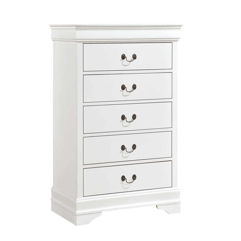 Commode 5 tiroirs Traditional, Blanc