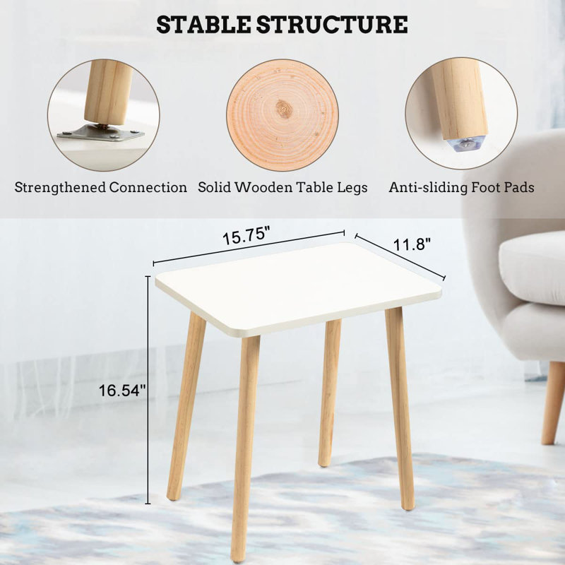 Lekisha Nesting Tables, White, Natural
