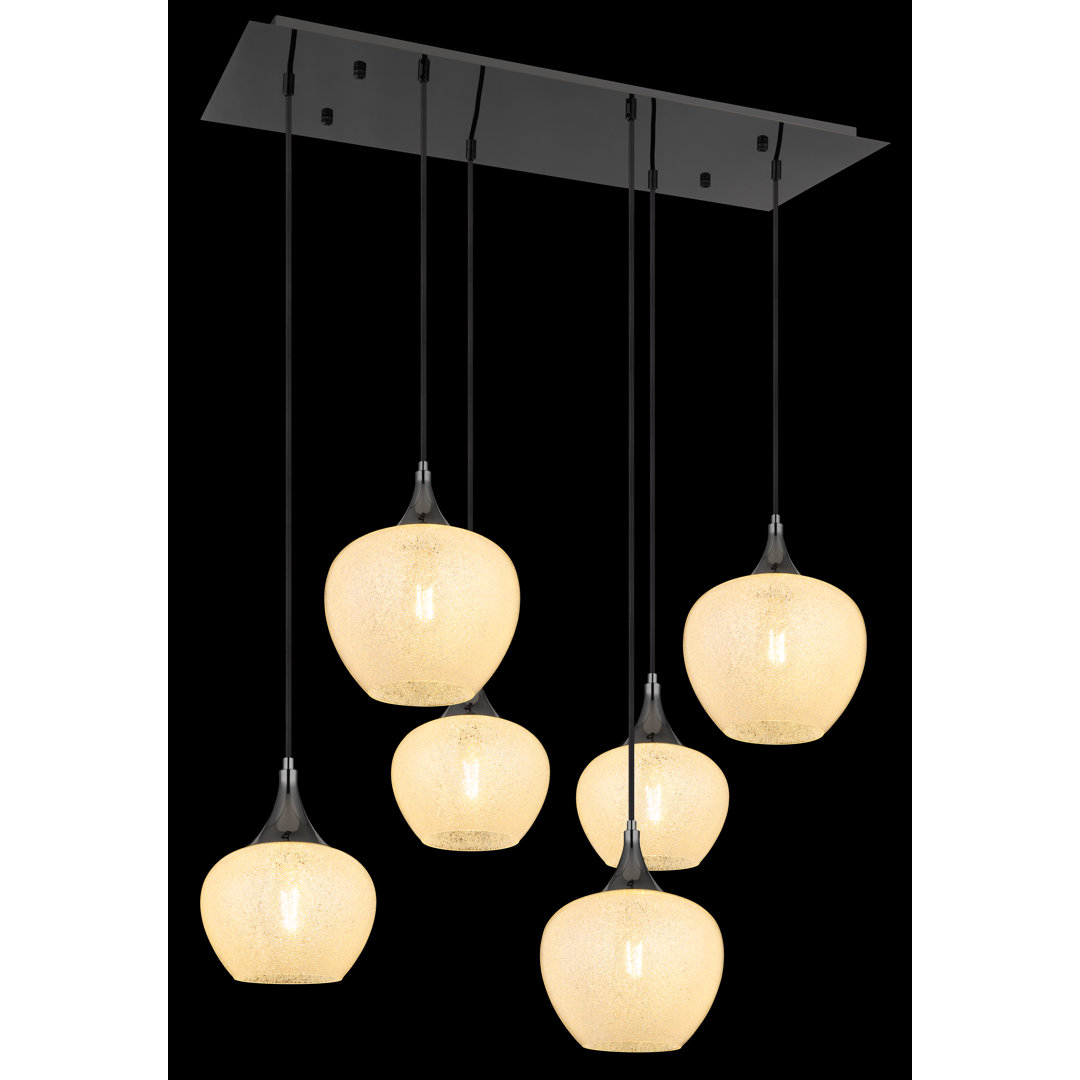 B&Q -  Luminosa Maxy Cluster Pendant Ceiling Light Gunmetal Clear Glass Shade 6X E27 - Image 4