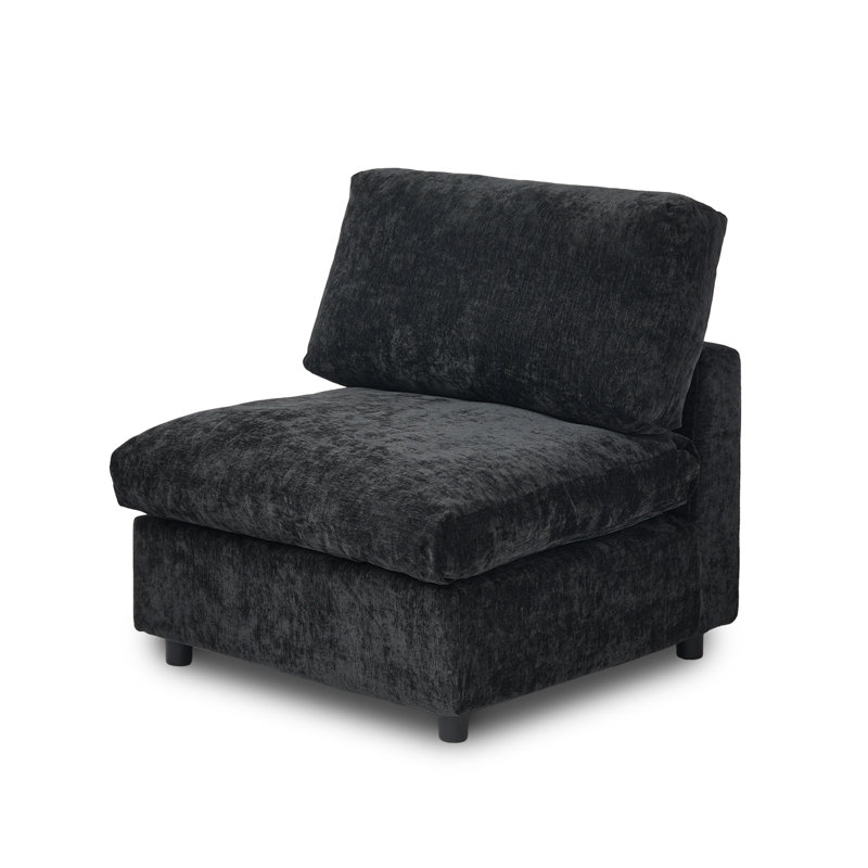 Chaise sans accoudoirs avec housse, Noir