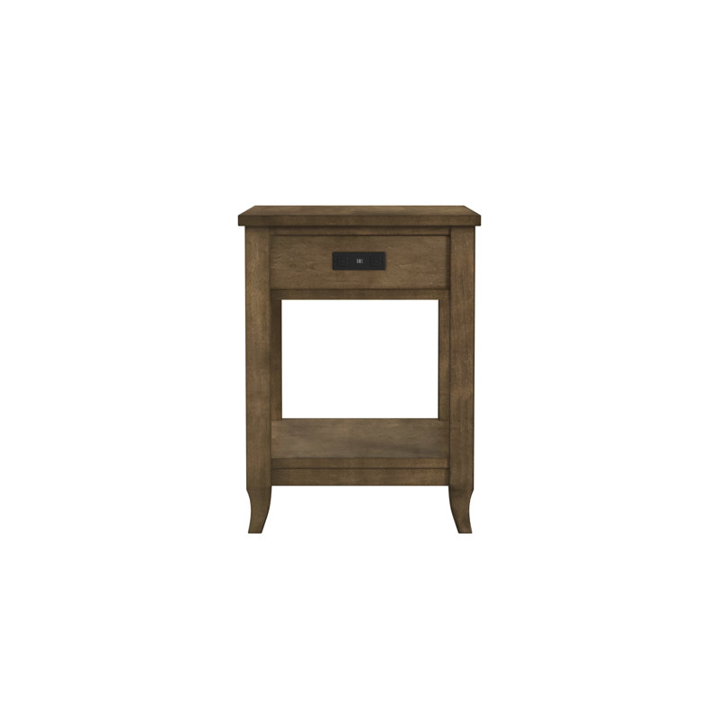 Eufemia Almond Wood Rectangular End Table