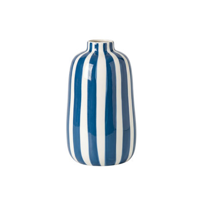 Blue Striped Decorative Vase