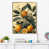 Toile avec cadre flottant or
