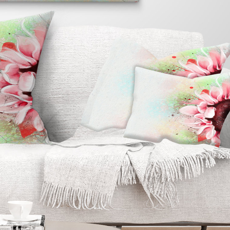 Coussin lombaire en aquarelle de tournesol flowerswork magnifique
