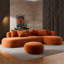 Canapé modulaire en L surdimensionné de 134,63 po avec repose-pieds avec méridienne et siège profond pour salon ORANGE-1469561094