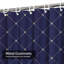 Rideau de douche abstrait géométrique bleu marine et or avec 12 crochets-507948448